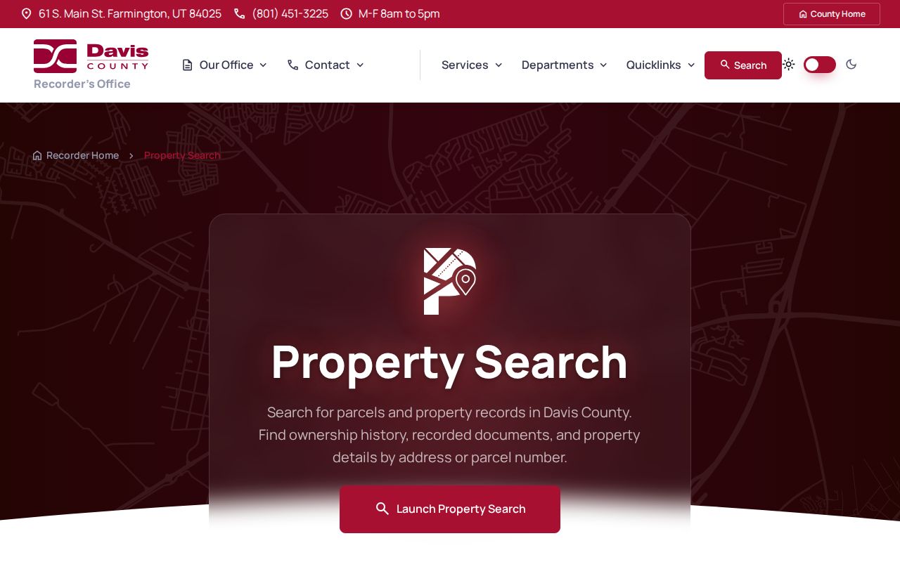 North Salt Lake people search through the Davis County Recorder property portal
