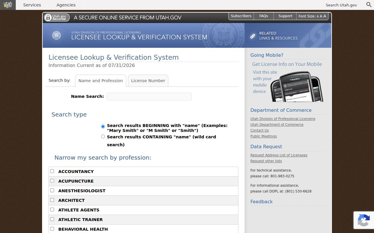 North Salt Lake people directories Utah license lookup